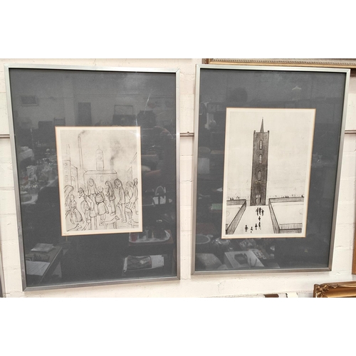 829A - After Laurence Stephen Lowry:- Four limited edition unsigned prints, framed and glazed, monochrome p... 