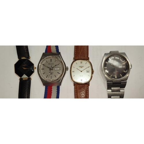 612B - A good collection of gents wristwatches, Omega, Tissot, Bulova etc