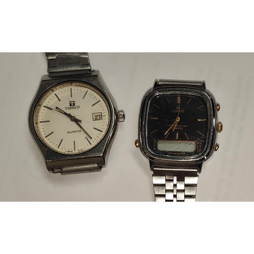 612B - A good collection of gents wristwatches, Omega, Tissot, Bulova etc