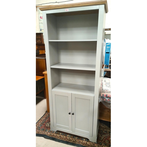 1004 - A modern painted full height bookcase with doors below