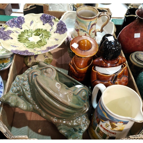 174 - A large selection of decorative pottery, vases etc