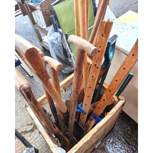 194 - A vintage work bench with attached clamps, vintage cupboard with tools, chisels etc