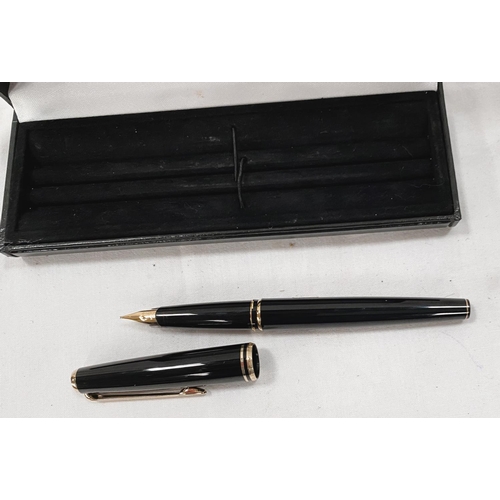 195C - A Mont Blanc Fountain Pen, 14 carat nib, in case.