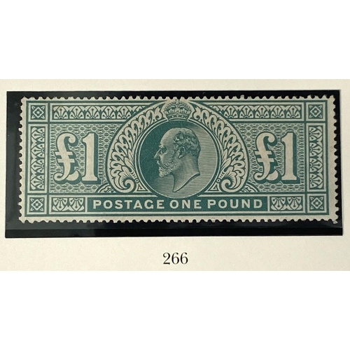 258 - GB: EVII - SG 266, £1 dull green, M/M