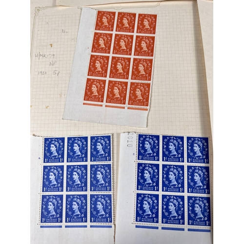 284 - GB: Wildings Control blocks 1/2d - £1 most MNH (H.Vals pairs)