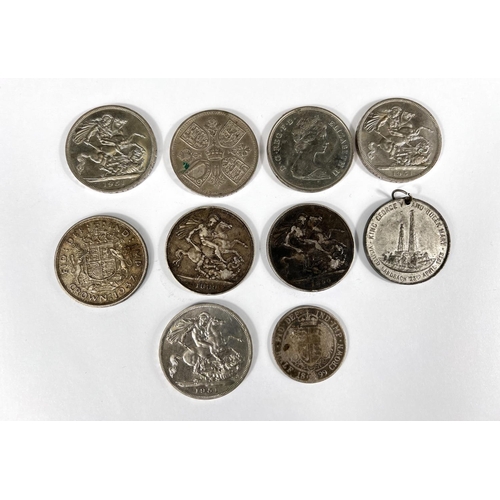 300 - Three Victorian silver coins and a selection of other coins