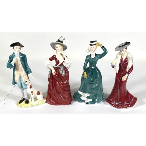 420 - Four Francesca bone china figures, Squire, Lavinia, Sarah and Louisa