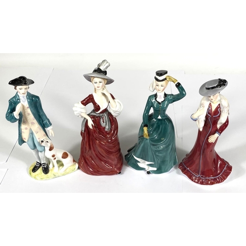 420 - Four Francesca bone china figures, Squire, Lavinia, Sarah and Louisa