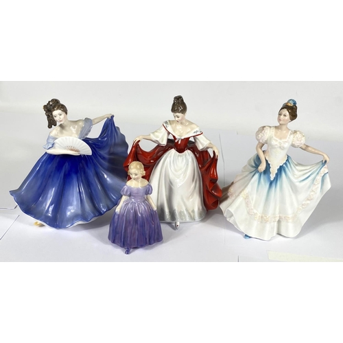 421 - Four Royal Doulton ladies HN3645, Lindsay, HN2791, Elaine HN2265, Sara and Maria HN1370