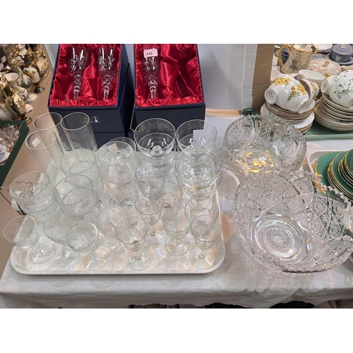 430 - A collection of boxed and other cut glassware, drinking glasses etc