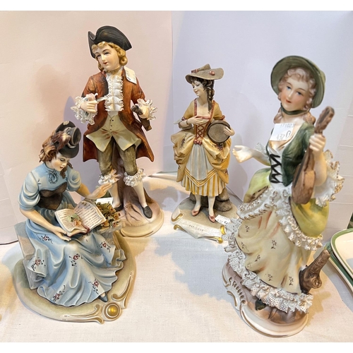 437B - A Capodimonte figure Patience and three similar figures