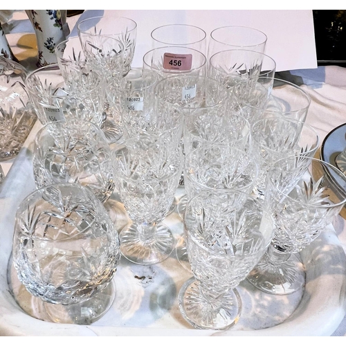 456 - A set of 6 Stuart Crystal rounded tumblers, other cut glasses 