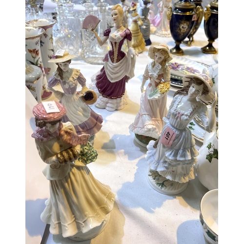 461 - Four Royal Worcester figurines of ladies, Spring, Summer, Autumn and Winter. Limited editions. 