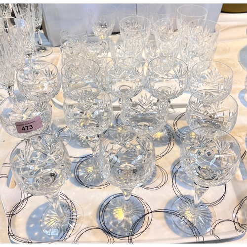 473 - A set of 12 Stuart Crystal wine glasses and 10 similar larger 