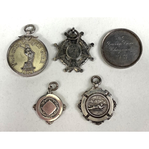 48 - PICKWICK BICYCLE CLUB, silver medal, awarded 1928, a shooting medal and 3 silver fobs, 50gm