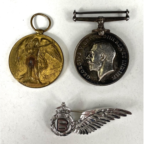49 - WWI war medal to 201450 PTE A. CROSSLEY Y & L R. and a Victory medal T- 329371 DRIVER G.C.PAYNE ... 