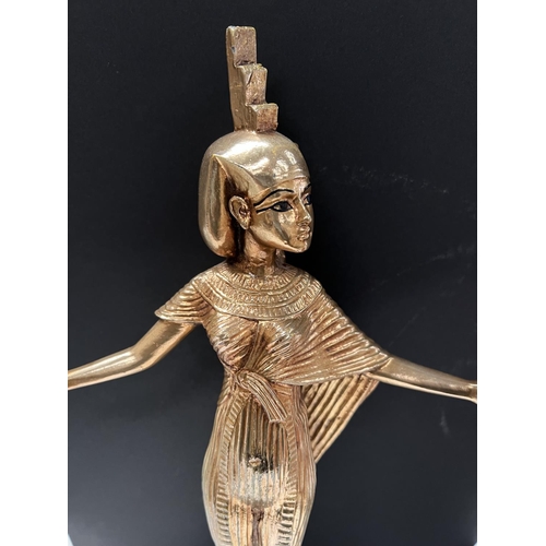 497 - A modern limited edition figure of Isis in gilt metal, on marble plinth, with certificate, height 33... 