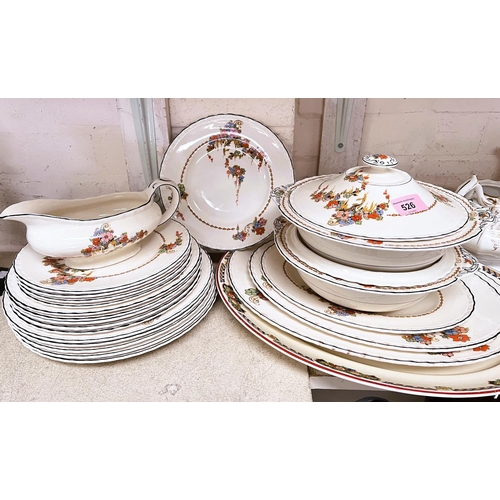 526 - A Myott Art Deco 23 piece part dinner service and a large similar oval meat platter