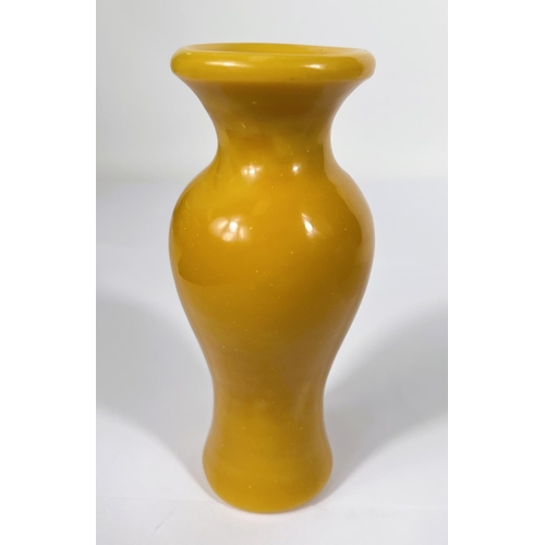 537A - A Chinese Peking yellow glass vase, height 16cm