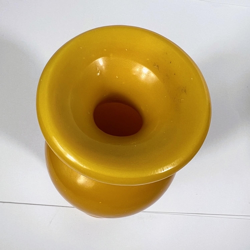 537A - A Chinese Peking yellow glass vase, height 16cm