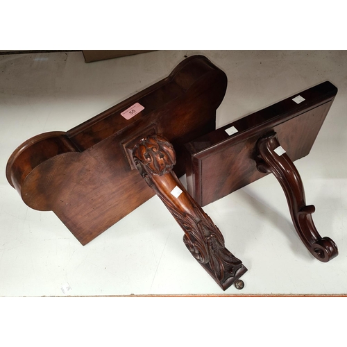 55 - A Regency mahogany clock bracket, and another