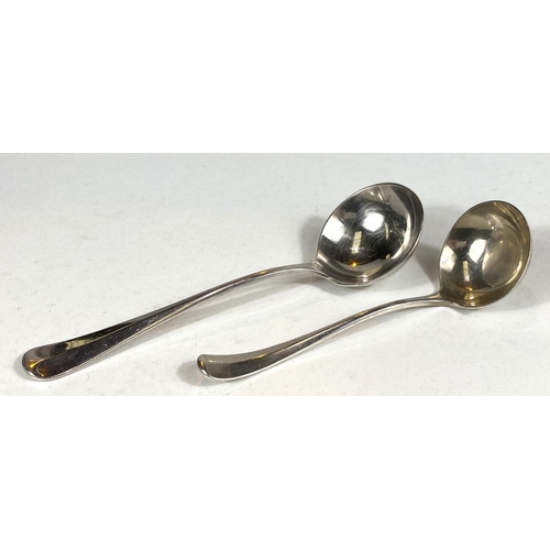 627 - Two hallmarked silver ladles larger and smaller, Sheffield 1968, 1970 4.2oz