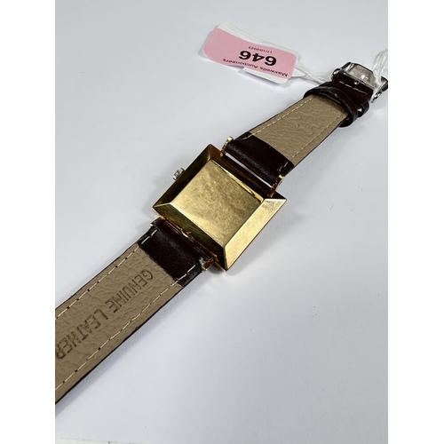 646 - OMEGA: a c.1960 unusual Omega Geneve automatic wristwatch with square 18ct 2 tone gold case (marks t... 