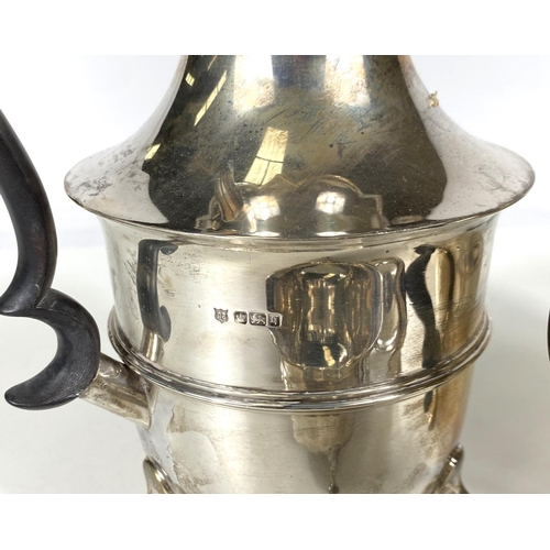 712 - A hallmarked silver 4 piece tea set of circular form with cut rims, on triple hoof feet, Sheffield 1... 