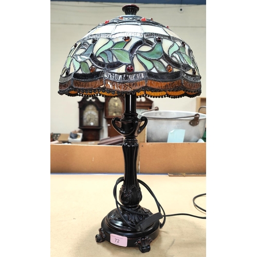 72 - A Tiffany style lamp in bronze finish