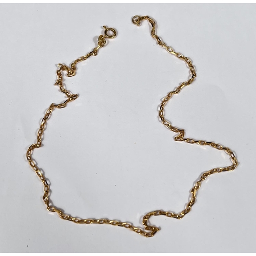 730 - A 9ct gold yellow metal chain link necklace, 4.2gms (approx. 41cm in length)