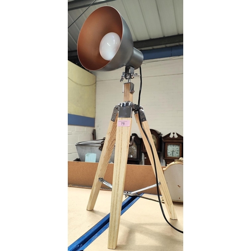 75 - An anglepoise reading lamp on wooden tripod base