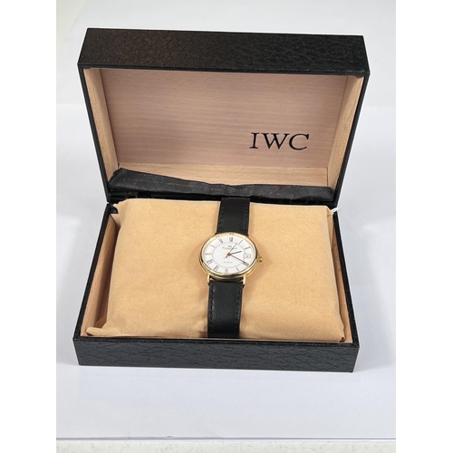 757 - I.W.C. (International Watch Co.)SCHAFFHAUSEN: a c.1975 quartz watch with white dial, black hands and... 