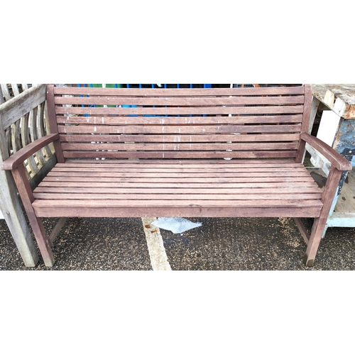 851 - A teak stained garden bench 152cm 