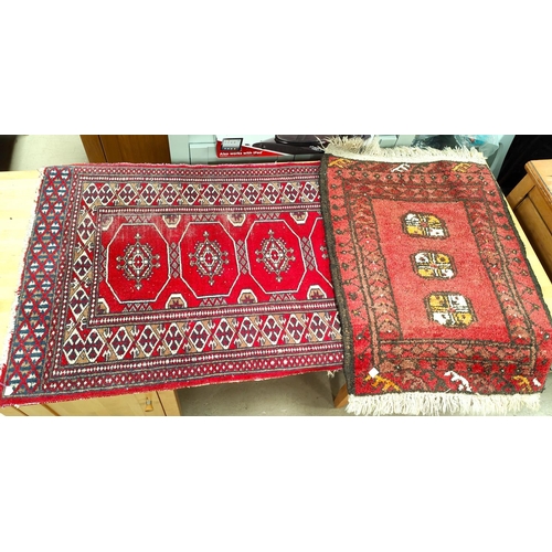 888 - Two small modern handknotted Persian style rugs