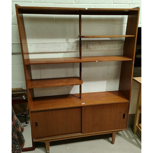 1034 - a 1960's 'G Plan' style, teak room divider with 3 shelves & double cupboard underneath.