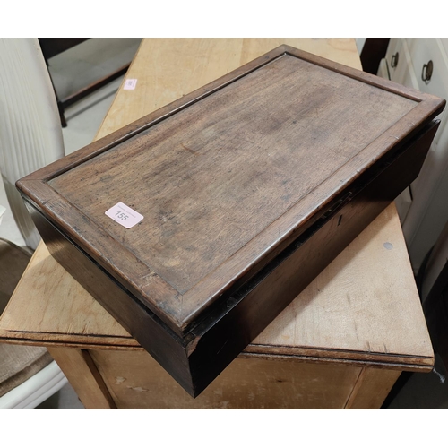 155 - A 19th century mahogany box containing various collectables; etc.