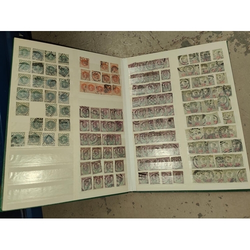 239 - GB: QV: a selection of definitives in stockbook to include overprints and mint examples, in duplicat... 