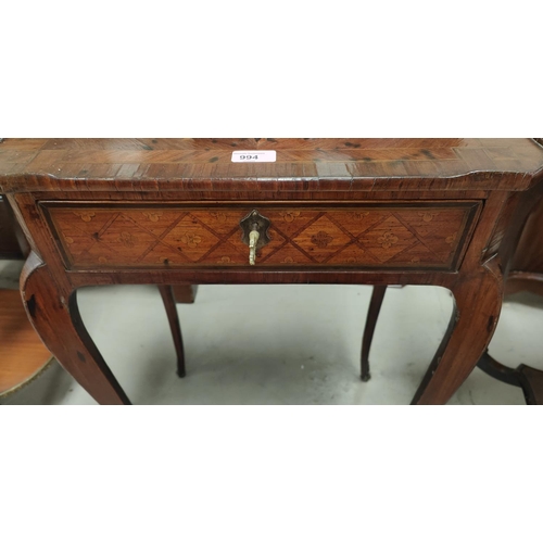 994 - An early 19th century rectangular crossbanded side/writing table with extensive floral marquetry inl... 