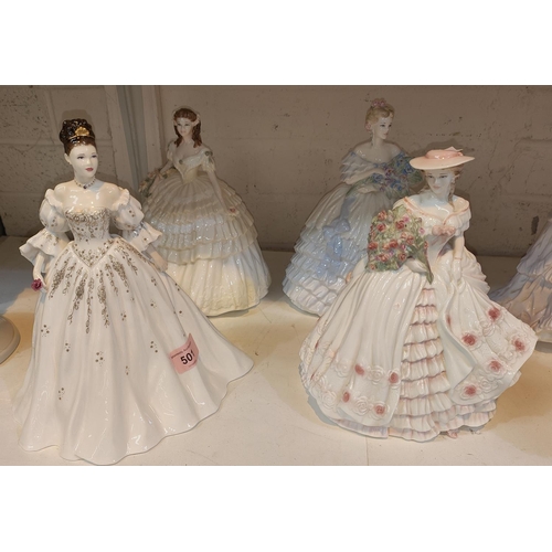 501 - Four limited edition Coalport ladies:- Rose, Christina, Tris and Liley