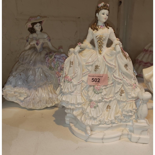 502 - Two limited edition Coalport ladies:- Lilac Cinderella