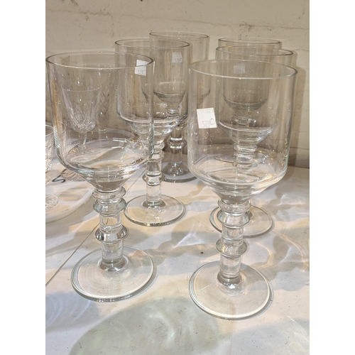 523C - A set of six very large Georgian style wine goblets, height 23cm