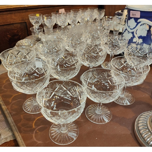 596 - A good selection of cut and other drinking glasses