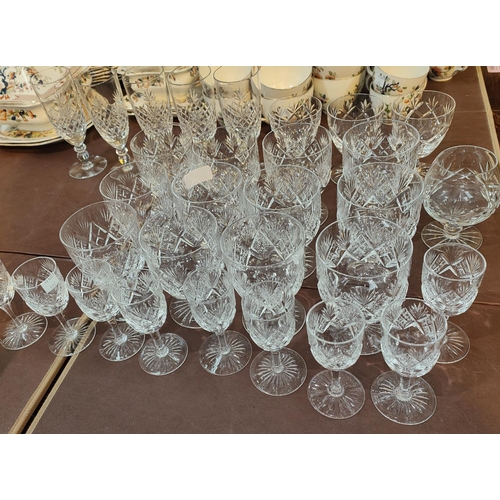 597 - A good selection of cut and other drinking glasses