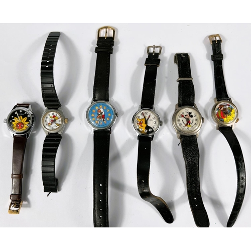 765 - A selection of mid 20th century Russian and other novelty wristwatches with ticking eyes, Mickey Mou... 