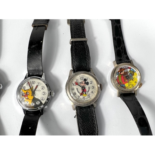 765 - A selection of mid 20th century Russian and other novelty wristwatches with ticking eyes, Mickey Mou... 