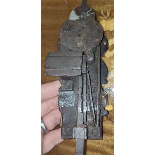 114A - An early 17th century wrought iron lock and key