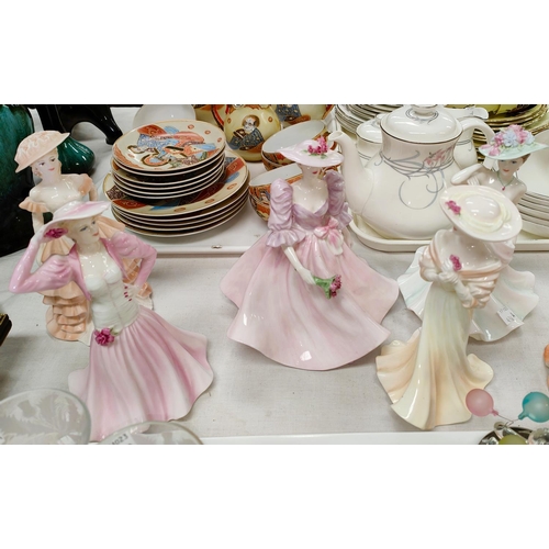 436A - Five Coalport ladies of Fashion, Penelope Ann, Summer Days, Barbara Anne, Summer Romance and Cafe Ro... 