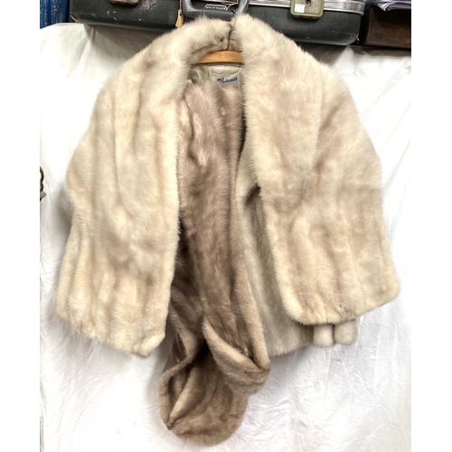 19C - A pale blond mink jacket and a similar fur stole.