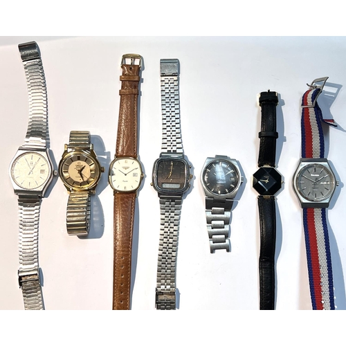 617A - A good collection of gents wristwatches, Omega, Tissot, Bulova etc