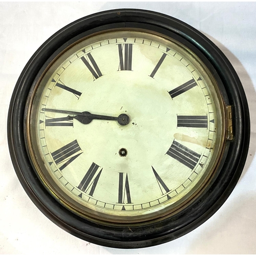 18B - A late 19th/early 20th century wall clock with circular dial; a barometer